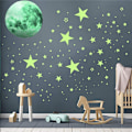 Miniatyrbild 1 av 5: Glow-in-the-Dark Stjärnor Solsystem Planet Måne Väggdekaler för Barn