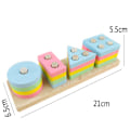 Miniatyrbillede 3 af 5: 24 stk Trælegetøj, Digitalt Byggeklodser, Form Klassificering Stikklodser Sortering og Stabling Legetøj Læringslegetøj A