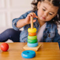 Miniatyrbillede 4 af 5: Regnbue Stakker, Tidlig Læring og Legetøj til Småbørn, Aktivitets- og Udviklingslegetøj, Montessori Trælegetøj, Motorisk Legetøj E
