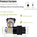 Miniatyrbillede 2 af 5: Nyeste 9-30V Super Lyse Lav Effekt 3157 3156 3057 4157 LED Pærer med Projektorlinser Udskiftning til For/Bag