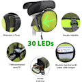 Miniatyrbillede 3 af 5: Cykelsadeltaske med 30 LED-skilte - Velegnet til alle typer cykler