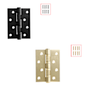 Miniatyrbillede 1 af 4: (Mat sort + børstet guld) 3mm tyk 4×3 flad åbning, 1 par o