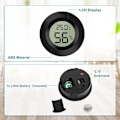 Miniatyrbillede 4 af 5: Sort Rund, 2 stk. Digital LCD Udendørs Termometer Hygrometer til Indendørs/Udendørs Luftfugter Affugter