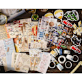 Pikkukuva 3 / 4: Matkailuaiheinen Scrapbooking-setti, Journaling-tarvikkeet, Junk Journal -setti, jossa on Washi-teippiä, tarroja, A6-muistiinpano