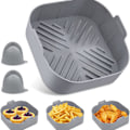 Miniatyrbild 1 av 5: 21x7cm, Silikonformar för Airfryer, Tillbehör för Fritösar - Silikonkorg för Airfryer