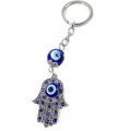 Miniatyrbild 1 av 4: Nyckelring med onda ögat Hamsa Fatima Hand Skydd Charm Lycka Amulett B