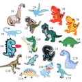 Dinosaur strygejern-på patch, 17 PCS Dinosaur Patch Sticker Applique Pa G