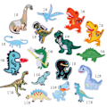 Miniatyrbillede 1 af 5: Dinosaur strygejern-på patch, 17 PCS Dinosaur Patch Sticker Applique Pa G