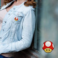 Pikkukuva 2 / 5: Kirjonta Punainen Sienipatch, Ommeltava Rauta-Patch Takki Merkki Farkut Applikaatio Mario Kart/Snes/Mario Wor V