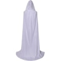 Miniatyrbillede 2 af 5: (Hvid, 170 cm) Fløjlskappe i fuld længde Balaclava Halloween Fancy Cape Kostumer