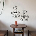 Miniatyrbillede 4 af 5: Kaffekop Design Vægstickers Hjem Dekoration Køkken Restaurant Dekoration