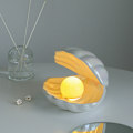Miniatyrbillede 1 af 5: Shell Pearl Light Led Accent Lampe Bærbar Natlampe - Gave Whi B