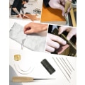 Miniatyrbild 3 av 5: Sy nålar läder böjd nål hand nålar läder canvas reparation rostfritt stål borr syl fingerborg
