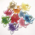Miniatyrbilde 5 av 5: DIY Broderi Lotus Blomster Strykejern-på Patch Blå Patch Brodert A
