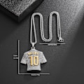 Miniatyrbild 5 av 5: Messi nr 10 tröja halsband, herr tröja halsband - silverfärgad D