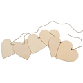 Miniatyrbilde 4 av 5: Tretre hjerter (50 stk.) Tretre dekorasjon Liten hjerteform 10x10 cm med hull - Dekorasjoner for W