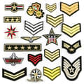 20-pack med broderade US Army-märken - Sergeant Rank - Sy på axelmärke