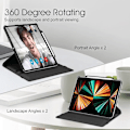 Miniatyrbillede 4 af 4: Sort, Etui til iPad Pro 12.9 tommer 2022/2021/2020/2018 (6./5./4./3. generation) - [Pencil Opbevaring] 360° R