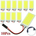 10 stk Hvite COB Panel Dome LED Lys Innvendig Lampe 4W 12V T10 Fe