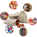 Miniatyrbilde 2 av 5: （10x15cm）50 stk Jutepose med snor Juteposer Gaveposer med snor, Lin Hemp Punger Stoffposer for Drage H