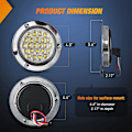 Miniatyrbillede 5 af 5: 4” Runde Trailer Baglygte 2 stk. 24LED Hvid Rustfrit Stål Krom Bezel Vandafvisende Backup Reverse Baglygter til