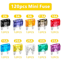 Miniatyrbillede 3 af 5: 120 stk. Mini bilsikringssortiment Sikring til auto lastbil med opbevaringskasse (2A, 3A, 5A, 7.5A, 10A, 1