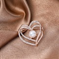 Miniatyrbillede 3 af 4: Hjerteformet perle broche nåle krystal kærlighed hjerte broche brude bryllup brocher revers nåle til kvinder