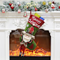 Miniatyrbild 2 av 5: 3 st julstrumpor, stora julstrumpor, julklappspåse, älg, snögubbe, tomtefigur, godispåse Chris P