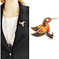 Miniatyrbild 3 av 5: Kristall Fancy Brosch Smycken för Kvinnor Kläder Broscher Accessoarer (Retro Fågel)