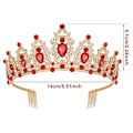 Miniatyrbilde 2 av 5: Bryllupstiara Brud Tiara Krystall Rhinestones Tiara Krone med Kam for Brud Weddi E