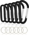 6PCS Karabiner Caribeaner Clip, 3\" Stor Aluminium D-Ring Form Bil