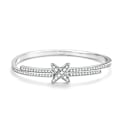 Miniatyrbilde 1 av 5: 925 sølv diamant ring x bokstav armbånd kvinne mote lett luksus Premium Design følelse armbånd I