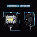 Miniatyrbilde 2 av 5: 2-delt LED-billampe, tre-øye-type, 20 LED eksternt hjelpe