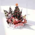 Miniatyrbillede 2 af 5: 3D Julehilsner Kort (Grøn), 3D Pop Up Julekort Feriekort Juletræ/Rein