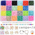 Pikkukuva 4 / 5: 4000+ Palan Bead Kit, 24 Väriä Kirjain Palan Beadit Käsintehty Polymeerisavi, Värikkäät Pyöreät Palan Beadit, Lapsille