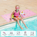 Miniatyrbillede 2 af 5: Unicorn Strandhåndklæde - 70 x 150 cm Polyester Campinghåndklæder til Piger Børn Hurtigtørrende Ultra Absorberende B