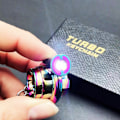 Miniatyrbillede 3 af 5: Kreativ Spindende Ny Charmerende Poleret Regnbue Turbo Turbolader Nøglering Nøglering Ring Nøglering Nøgleholder, Lav Fløjte S F