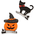 Pikkukuva 3 / 5: 1 sarja 6 kpl Halloween hiuspidikkeitä jousikoriste hiusneula Halloween hiuspinnit hiusneulat kurpitsa hiuspidikkeet