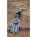 Miniatyrbillede 2 af 4: Nøglering med Ondt Øje Hamsa Fatima Hånd Beskyttelses Charm Nøglering Held Amulet B