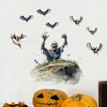 Pikkukuva 4 / 5: 2024 Halloweenin uudet lepakko-zombi-seinätarrat J