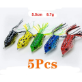 Miniatyrbillede 2 af 5: 5 stk. lokkemad frø topwater frø crank frø, blød fiskefoder F