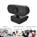 Miniatyrbillede 3 af 5: Webkamera med mikrofon, Full HD 1080P webkameraer til desktop og bærbar computer