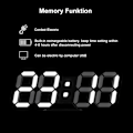 Miniatyrbillede 5 af 5: Sort 3D LED Digital Væg Ur Stort Lysende Vækkeur Lydløs Snooze Funktion Justerbar Lysstyrke 12/24 Timer Da