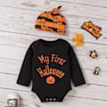 Miniatyrbild 4 av 5: Baby Halloween Kostym Min Första Halloween Långärmad Overall + Byxor + Hatt (100CM)