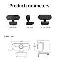 Miniatyrbillede 4 af 5: Webkamera med mikrofon, Full HD 1080P webkameraer til desktop og bærbar computer