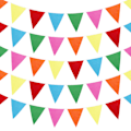 Miniatyrbillede 1 af 4: （Farve）10M Flagranker Farvede Flag Triangel Flag Dobbeltsidet Dekoration til Soveværelse, Fødselsdagsfest
