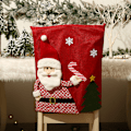 Miniatyrbild 5 av 5: (K)Set med 3 julstolsöverdrag, stretchjulstolsdekoration, tvättbar julstolsrygg, universell Ch K
