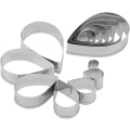 Miniatyrbild 5 av 5: 7 st cookie cutters drop cookie cutter kex fondant kakform kakformar för kakor sockerbröd gör kex choklad (silver)
