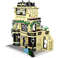Miniatyrbillede 4 af 5: Byarkitektur Bygning Byggesæt med Lys, 3 Etagers Bycafé