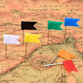 Miniatyrbillede 3 af 5: Flag Pins, 100 stk. Kort Flag Push Pins Dekorative Flag Push Pins